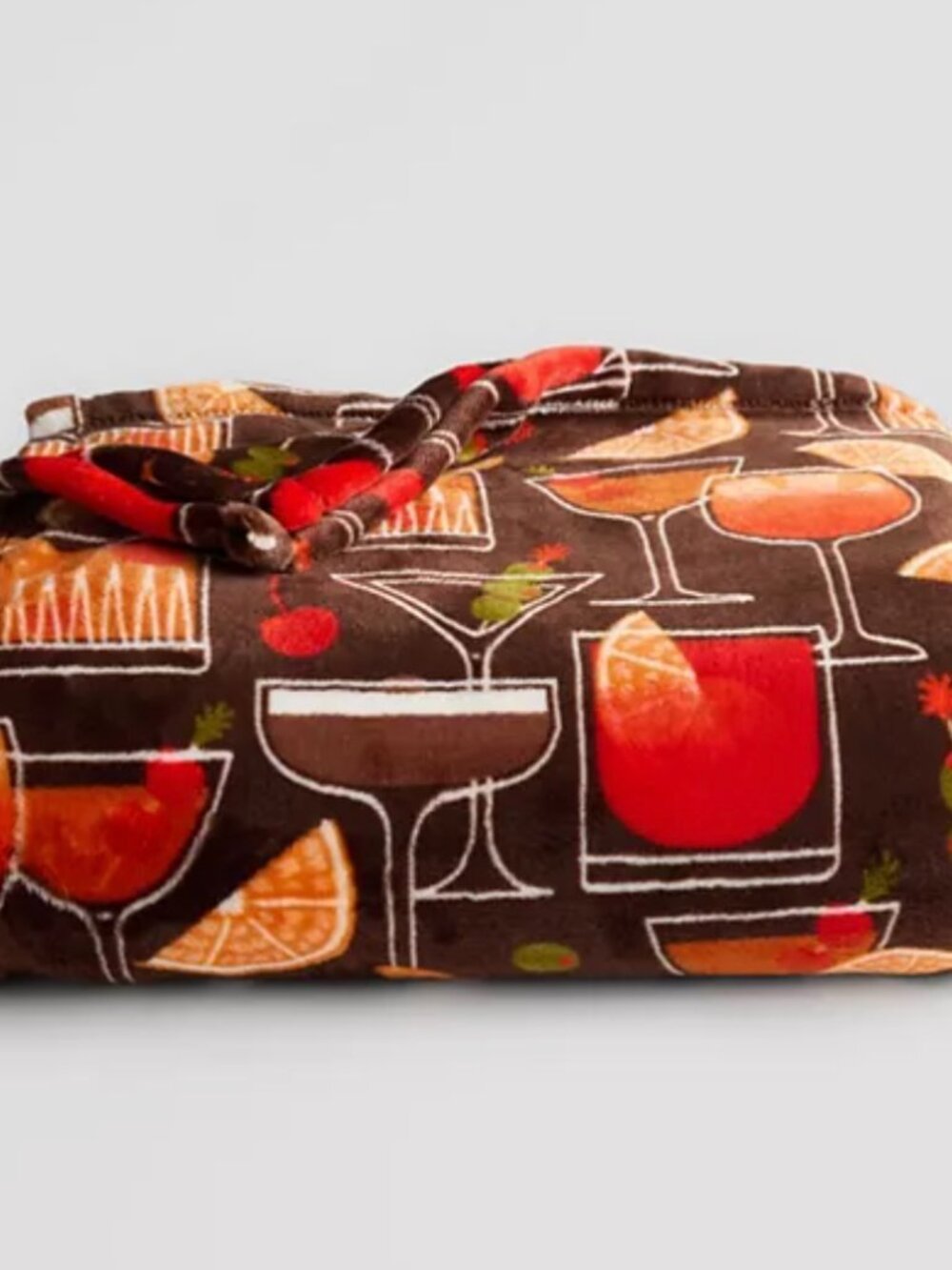 Retro Cocktails Printed Oversized Plush Throw Blanket 5x6 ft-The Big One Martini